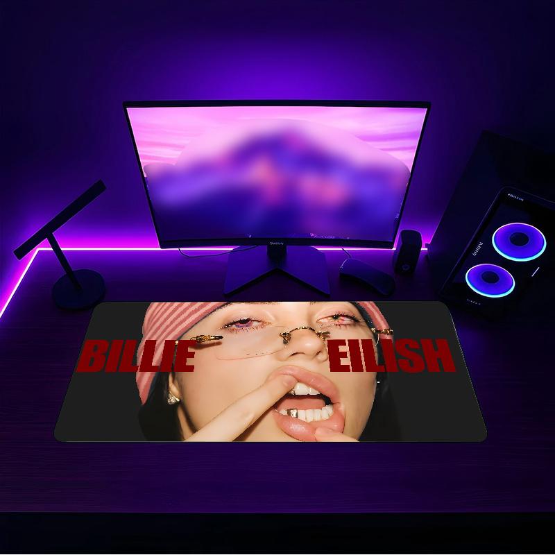 Billie Eilish (5) Tappetino per mouse con base in gomma antiscivolo, adatto per uffici domestici e un regalo ideale per i gamer