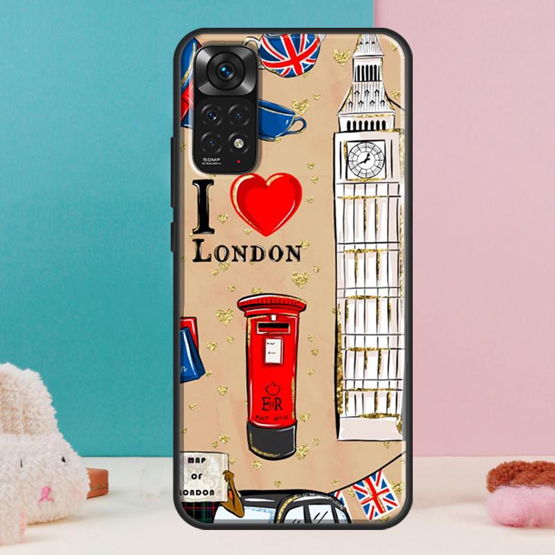 London Bus England Big Ben Case For Xiaomi Redmi Note 14 13 Pro 12 11 9 10 9S 10S 11S 12S Redmi 14C 13C 10C 12C Cover