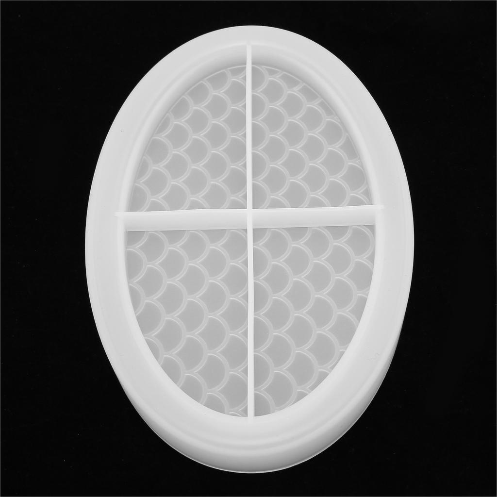 Resin Tray Molds Fish Scale Shape Design Easily Demold Repeated Use Soft DIY Resin Tray Molds for Jewelry Storage Dishes