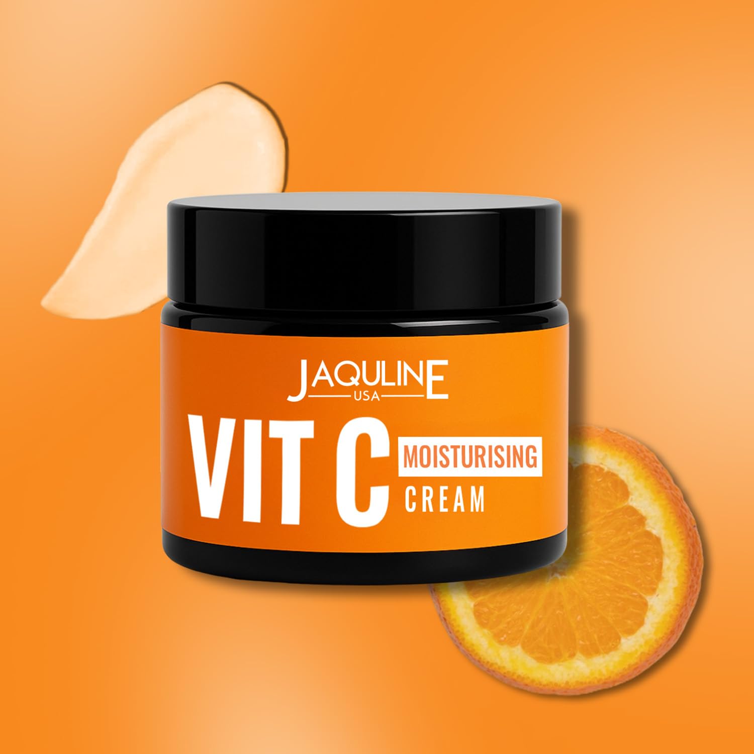 JAQULINE USA Vitamin C Moisturiser Cream | 10% Vitamin C | Hydrating & Brightening | Antioxidant Protection | Lightweight Formula | 50gm