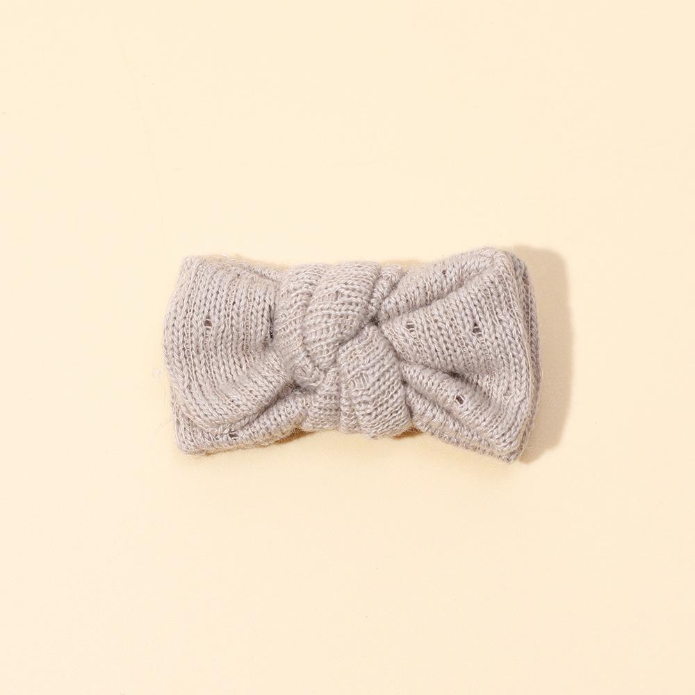 Children's Knitted Bow Hair Clips - Korean Style Decorative Headwear for Girls