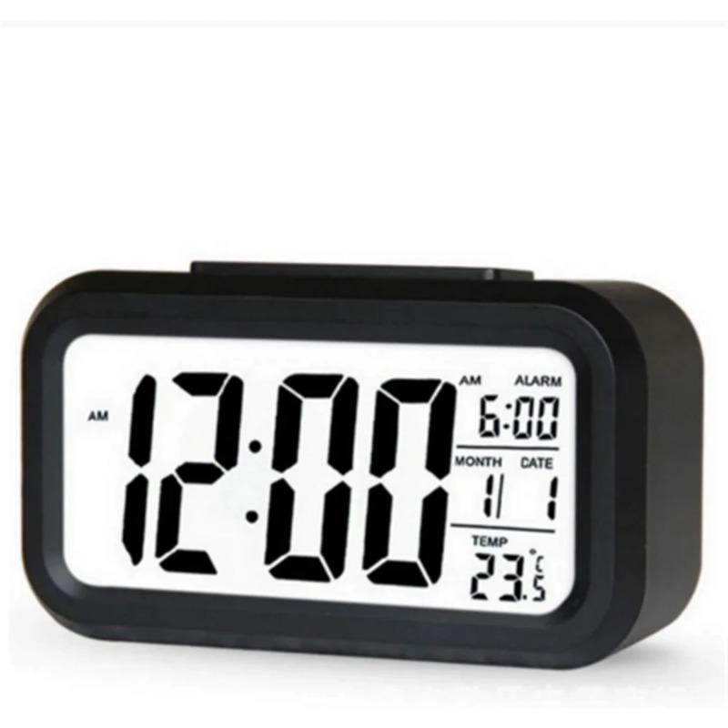

Sleek Glow Alarm Clock: Large LED Display with Snooze & Calendar – Perfect for Bedside & Desk!