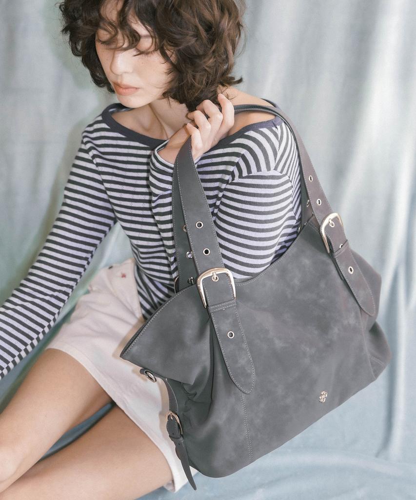 Heeari Bb Buckle Big Shoulder Bag_Gray