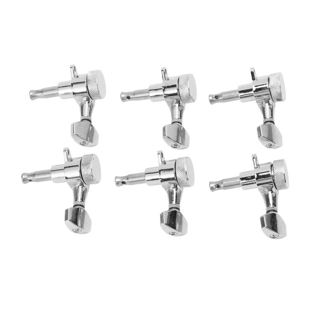6PCS Silver Guitar Parts Metal Electric Guitar Parts Upgrade Tuning Pegs Electric Guitar