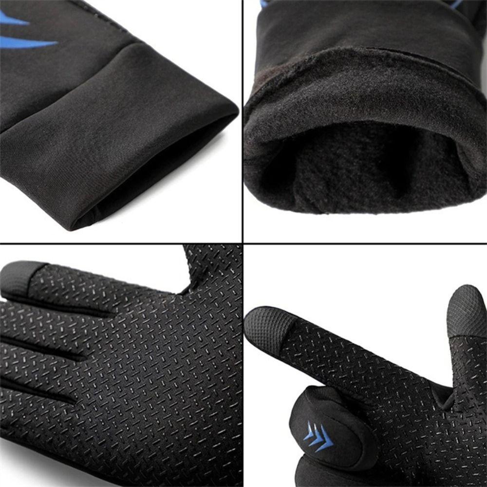 Winter Warm Cycling Gloves Fashion None Slip Thicken Thermal Skiing Gloves Touch Screen Waterproof Lightweight Bike Riding Glove