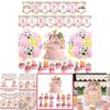 Farm Animal Birthday Party Banner And Balloon Decor Set With Paper Flags For Kids Celebration