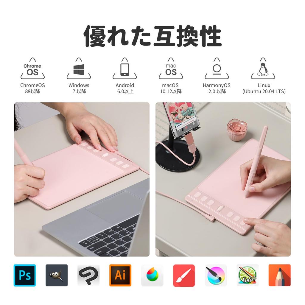 HUION Inspiroy 2 x inch Pen Tablet with Upgraded Pen Compatible with and Portable and Ideal for Small Size 6.3 3.9 PW110, Android, Windows, MacOS,