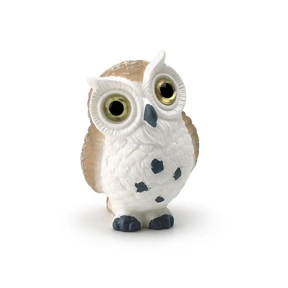 Funny Micro Landscape Simulation Owl Ornaments Resin Crafts Cartoon Owl Miniatures Cute Mini Ornaments Scene Decor