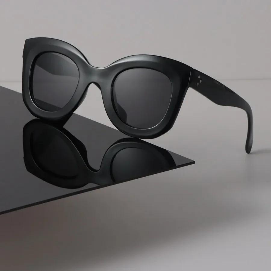 Luxury Sunglasses Women Men Cat Eye Brand Designer Big Frame Black Sun Glasses Trendy Eyewear Unisex Sexy Cool