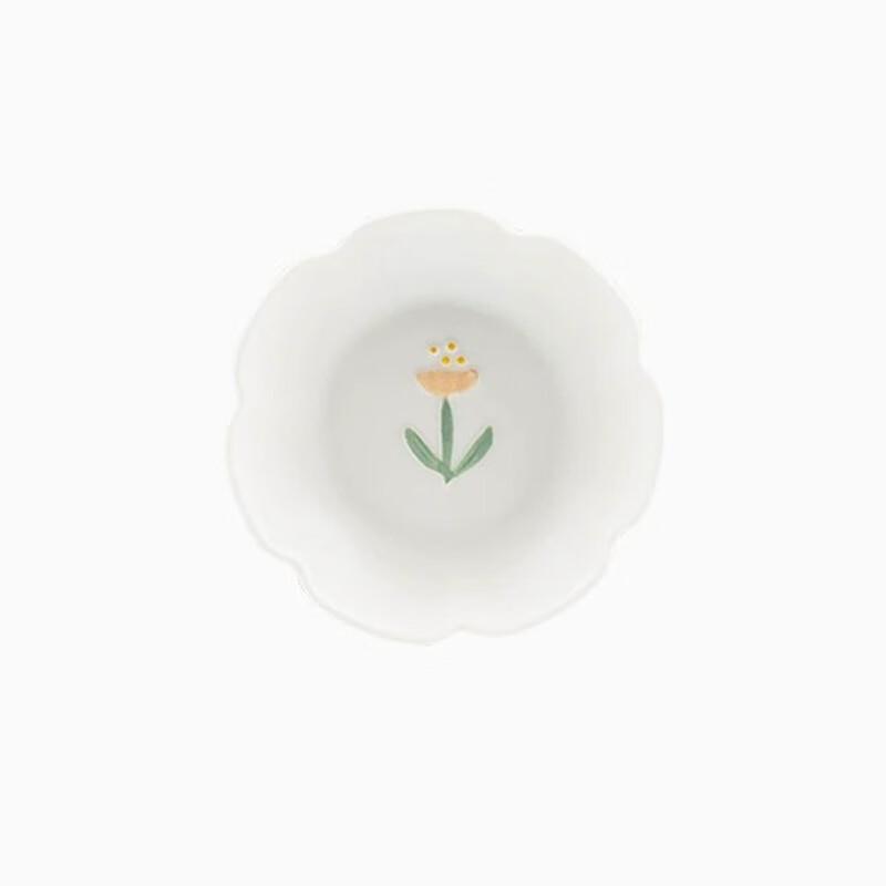 Kangmo Nordic Ceramic Embossed Daisy Sauce Dishes