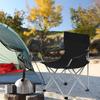 SONGMICS Set of 2 Folding Camping Chairs, Outdoor Chairs with Armrests and Cup Holder, Stable Structure, Max. Capacity 120 kg