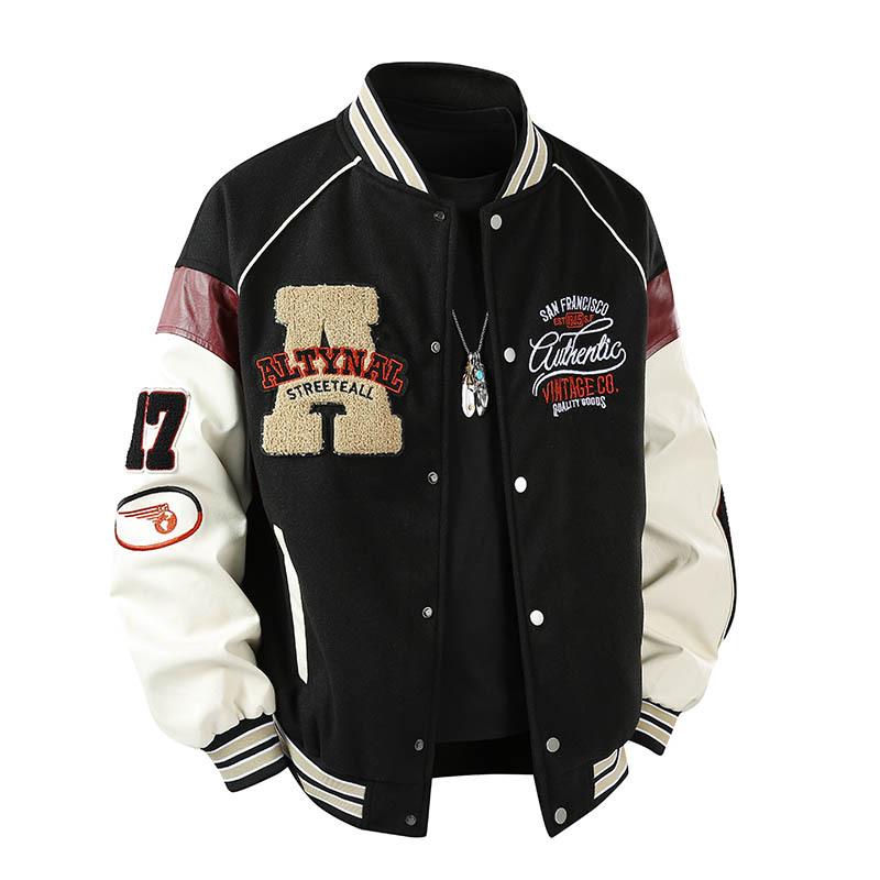 Harajuku Street Baseballjacke Herren Frühling Bestickt Winddicht Motorradjacke Y2K Hip Hop Herren Damen College Jacke