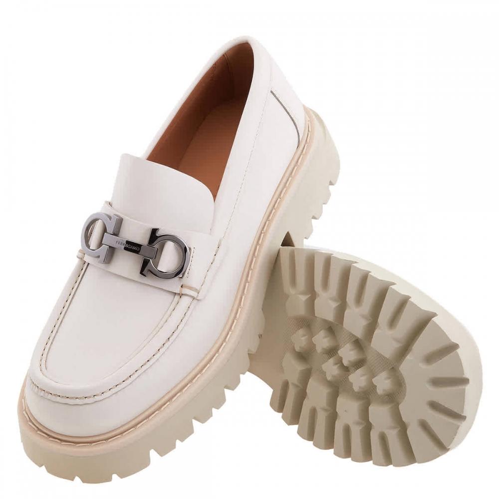 Salvatore Ferragamo Ornament Mocassin White Florian Gancini
