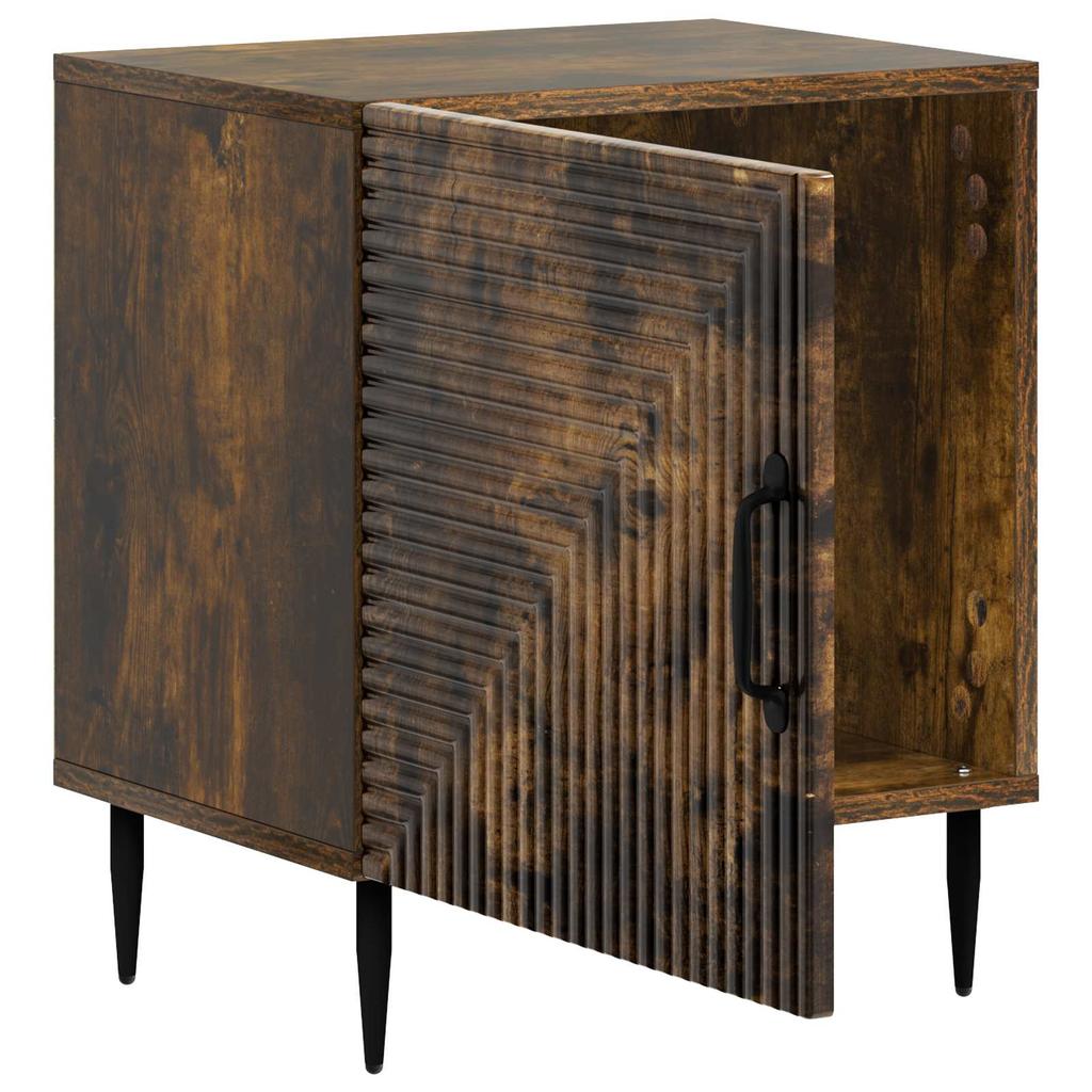 Nightstand Smoked Oak 43 x 34.5 x 50 cm Engineered Wood