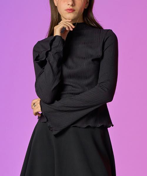KOLEAT Women Flare Long Sleeve Inner Winter Turtleneck [Black]
