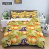 Halloween Duvet Cover Set King Size Funny Cartoon Design Pumpkin Twin Bedding Set Microfiber Halloween Theme Comforter Cover Set