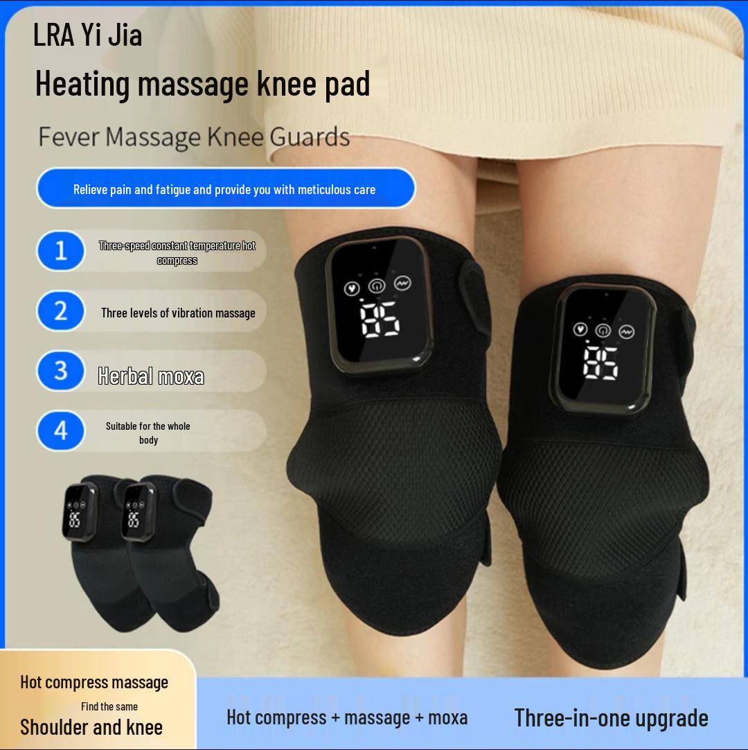 Self-Heating Knee Massager: Electric Heated Pad for Warmth and Joint Relief Single Electric Knee Pad чёрный