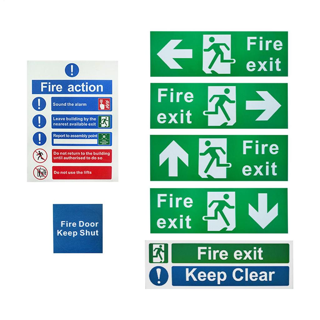 Exit Signs For Business Safety Exit Sign Sticker 7 Piece Fade Resistant Decal Survival Sticker For Industrial Outdoor Door Men