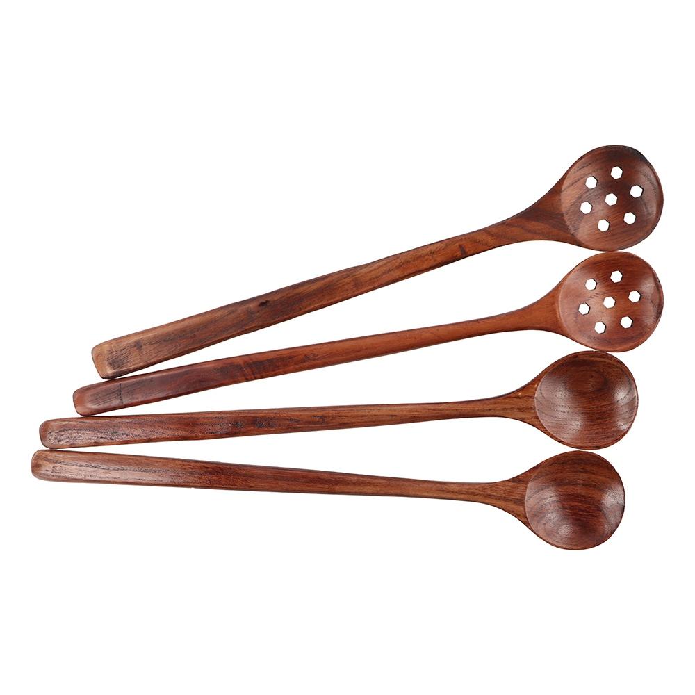 Durable Solid Wood Sauce Scoop for Kitchen Cooking Utensil Colander Tableware Soup Spoon Stir Spoon