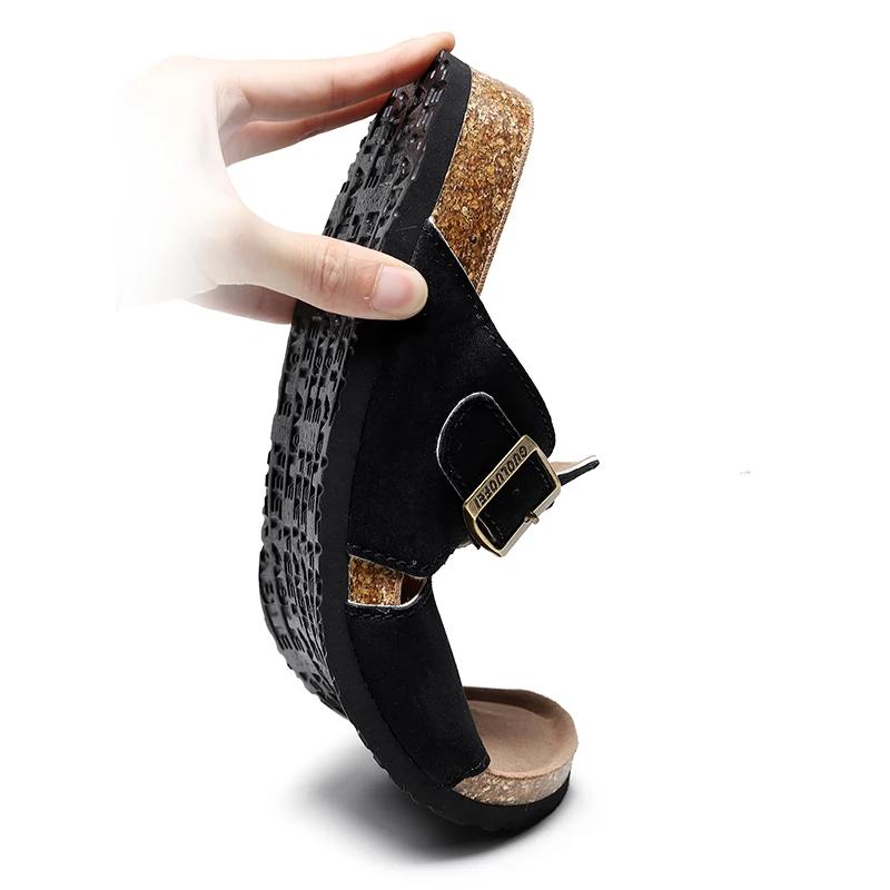 Fashion Men's Slippers Summer New Style Trend Cork Slippers Anti Slip Sandals Versatile Beach Slippers Flip Flops Big Size 40-46