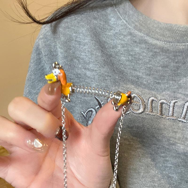 Y2K Cute Dog necklace Female Niche Design Spring Adjustable necklace For Girl Men Creative Grunge 2000s EMO Jewelry New Accessories