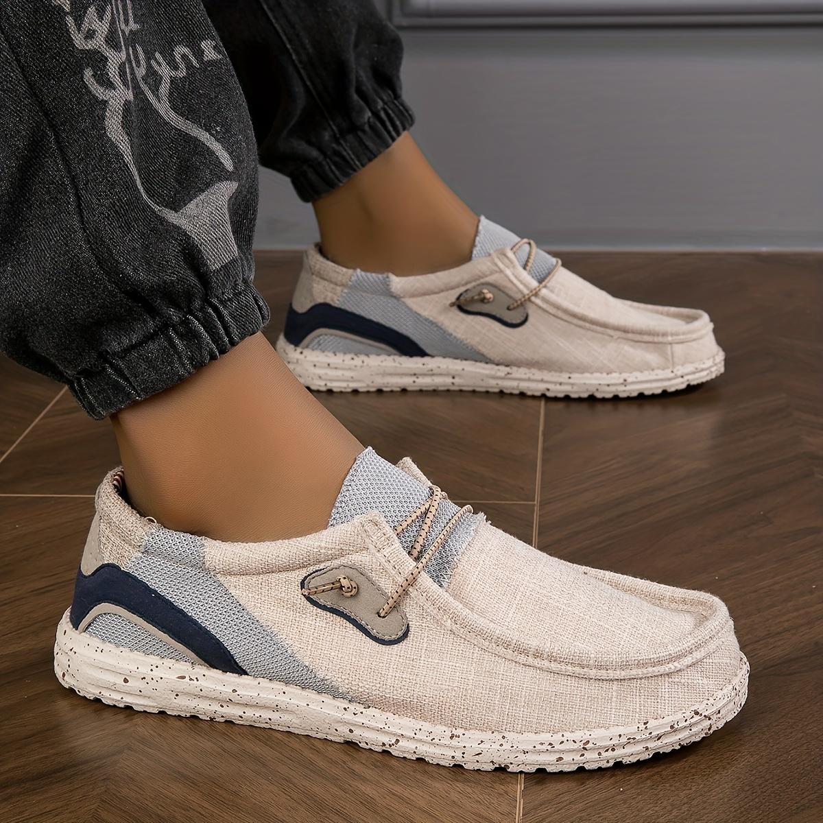 Men s Canvas Shoes Loafers Soft Comfortable Breathable Men s Casual Shoes Sneakers Vulcanized Shoes Flat Shoes Men Walking Shoes 40