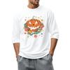 Men'S Round Neck Three-Quarters Sleeve Top Casual Fashion T-Shirt