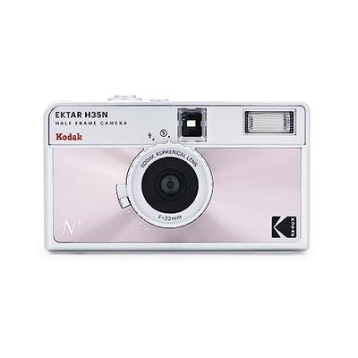 KODAK EKTAR H35N Yarım Kare Film Kamerası, 35mm, Yeniden Kullanılabilir, Netleme Gerektirmez, Bulb Fonksiyonu, Dahili Yıldız Filtresi, Geliştirilmiş Kaplamalı Lens (Tek, Renkli Pembe)