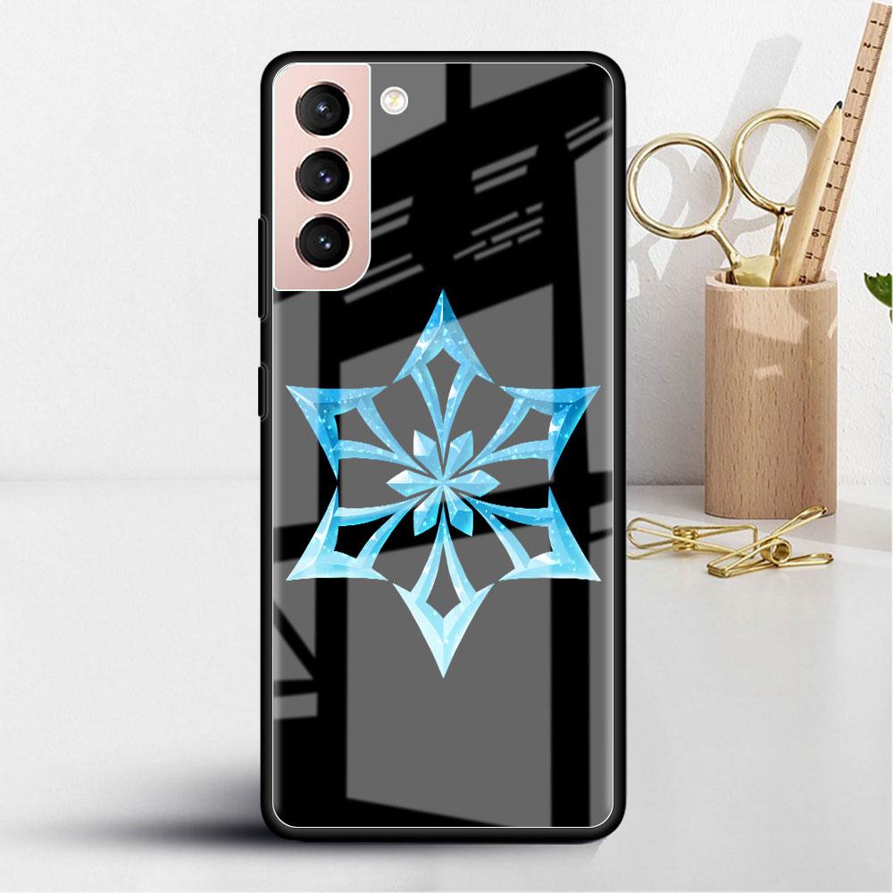 Genshin Impact Glass Case For Samsung Galaxy S22 S20 FE S21 Plus Phone Cover S10 5G S9 Note 20 Ultra 10 Lite Shell
