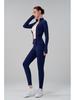 Women's High Neck Spliced Slimming Yoga Jacket with Thumb Holes - Autumn/Winter Thickened Running & Fitness Top