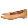MANOLO BLAHNIK Leather pointed toe flat pumps/ shoes 37 1/2 BrownUsed
