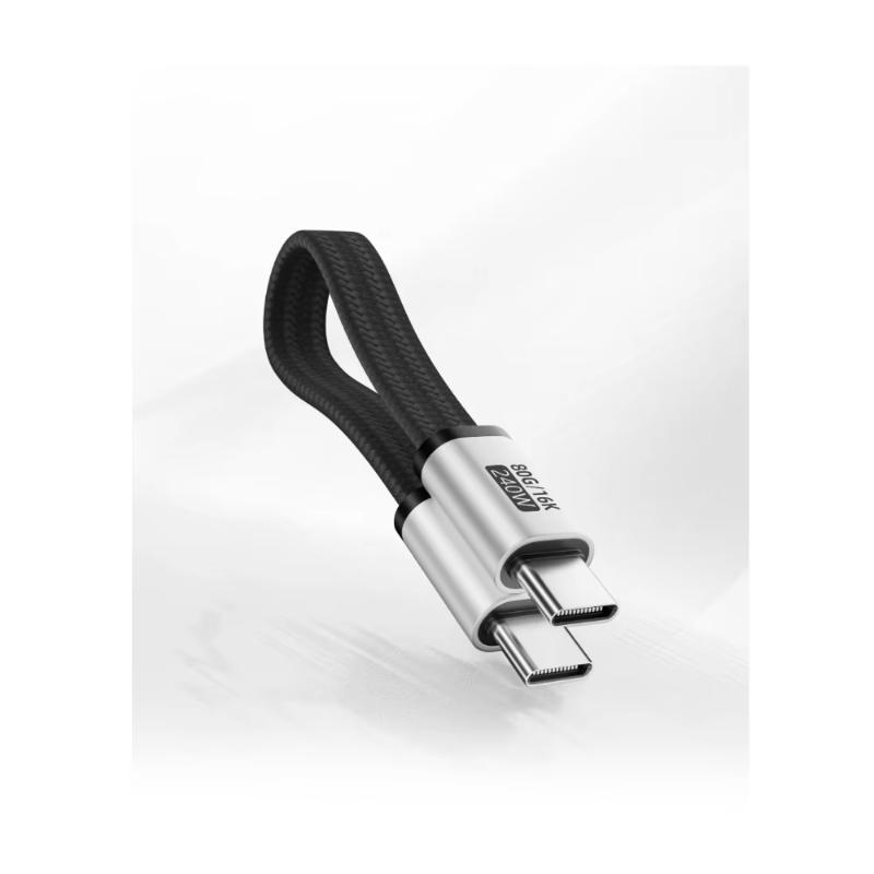 Usb4 80gbps Magnetic Type-c Cable 240w Pd Fast Charging 16k@60hz Short Cord For Macbook Samsung Ssd Dock Thunderbolt 4/5