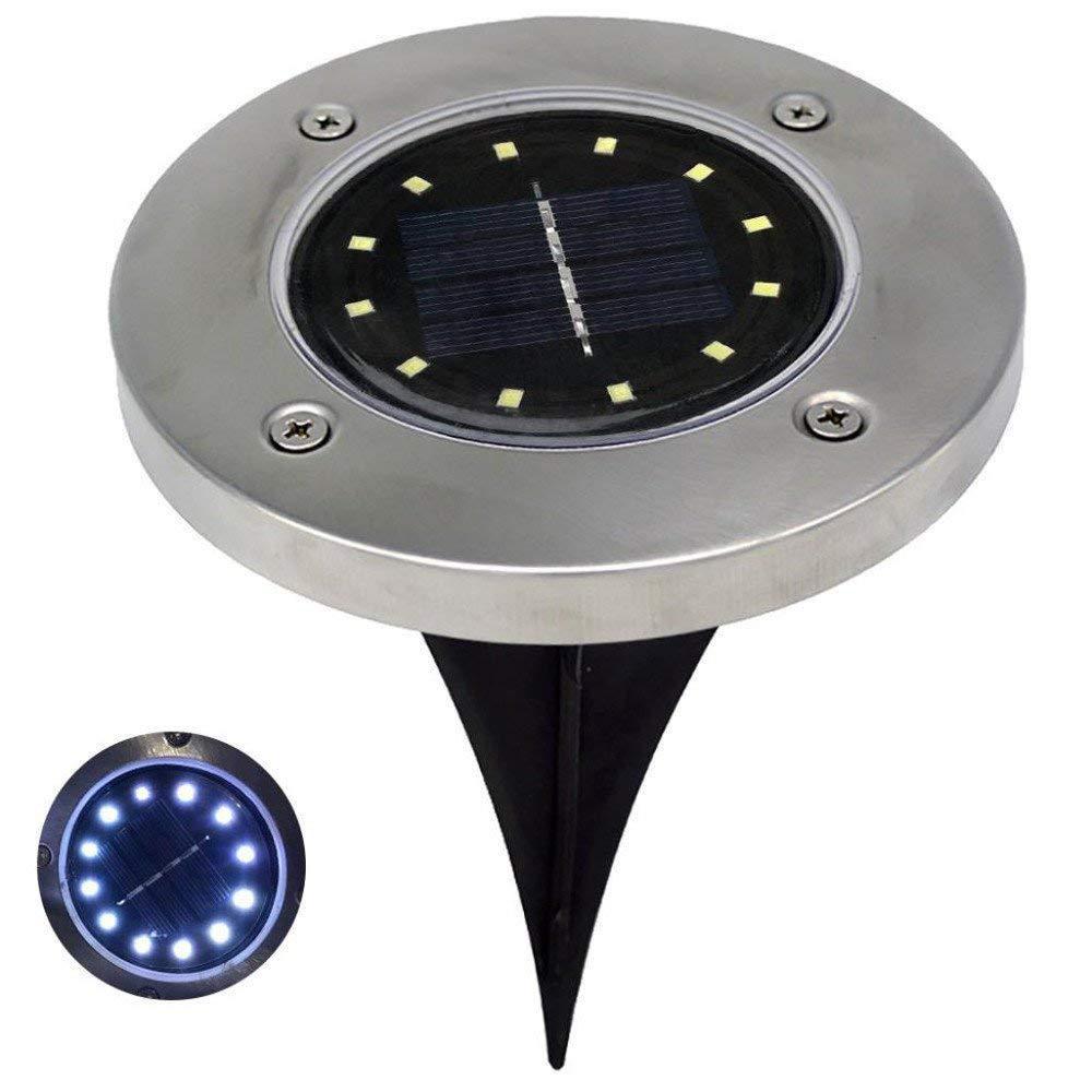 16-LED & 12-LED Stainless Steel Solar In-Ground Lights