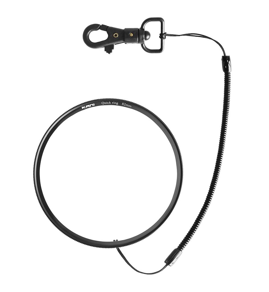 KANI 82mm Filter Quick Release Quick Ring with No Screwing Filter 807724 Anti-fall Hook, Push-in Installation, Required, Accessory, Aluminum,