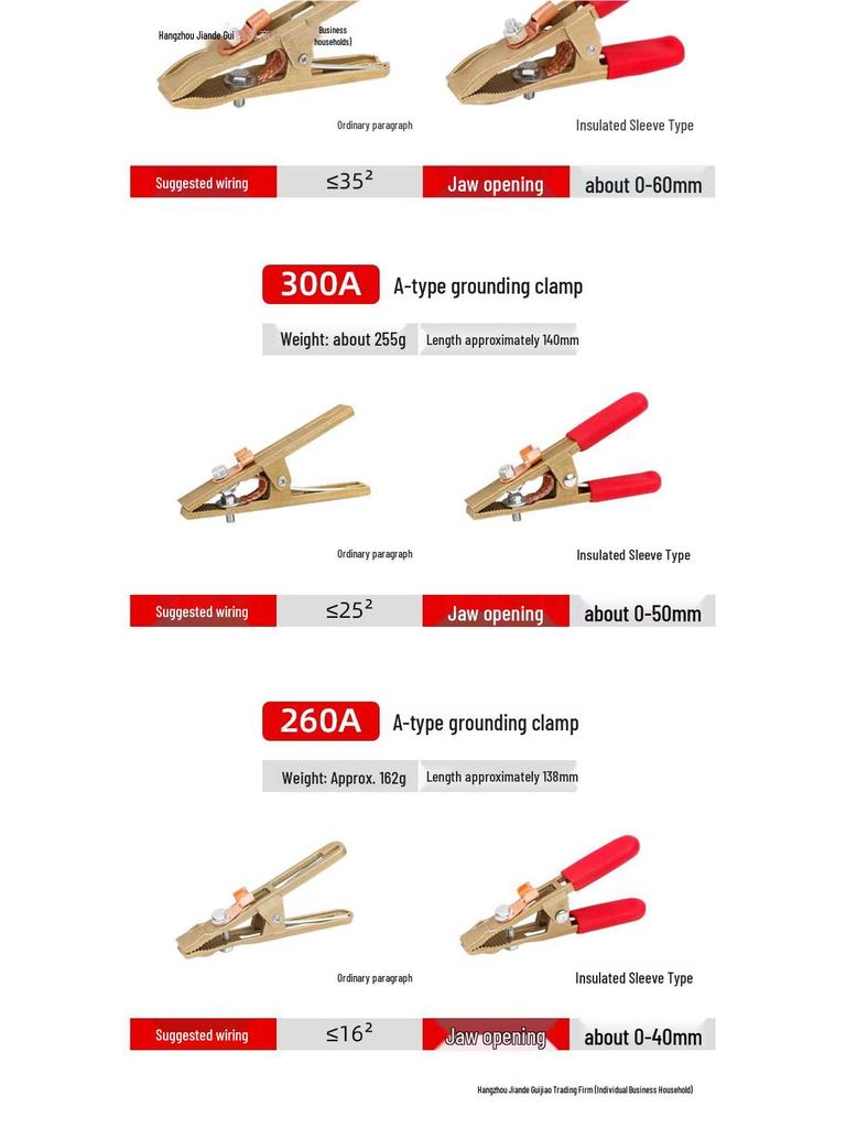 All-Copper A-Shaped Grounding Clamp for Welding Machines