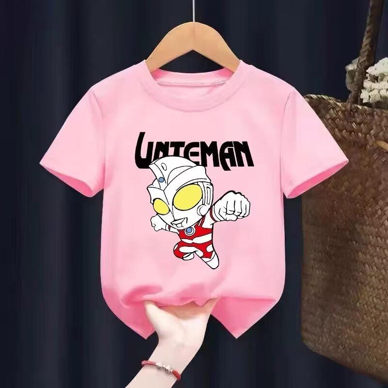 

Новая летняя универсальная модная детская футболка с мультяшным анимационным принтом, свободная футболка с короткими рукавами, нижняя рубашка, топы 160 розовый