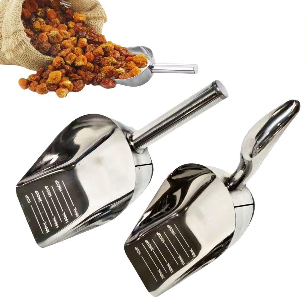 Stainless Steel Food Measuring Cup Ergonomic Handle Ice Scoop High-Quality Pet Food Scoop Candy
