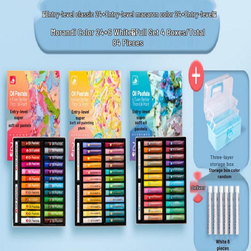 Gaole Super Soft Oil Pastels - Full Set (24/48 Colors), Classic Macaron for Kids, DIY Heavy Color Sticks