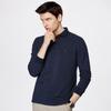 Shanshan Men's Pure Cotton Suede Placket Polo Long-Sleeve T-Shirt