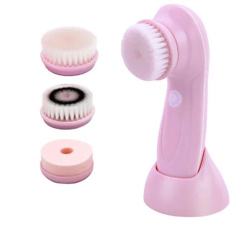 

Система очищения лица с тройной функцией – Водонепроницаемая силиконовая щетка со смарт-зарядной док-станцией для мягкого отшелушивания розовый