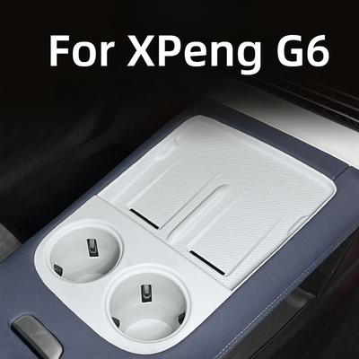 Ajuste Para XPeng G6 2025 Coche Cargador Inalámbrico Pad de Silicona Protector de Portavasos de Consola Central Modificación