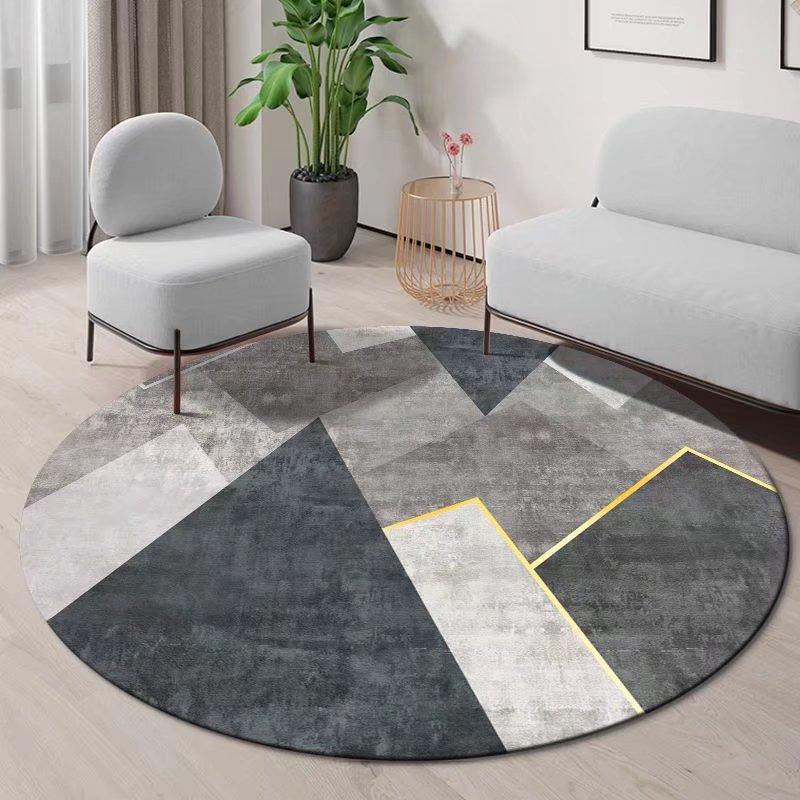 Crystal Velvet Simple Round Floor Living Room Bedroom Office Sofa Carpet Washable Dirt-resistant Non-slip Floor Cushion