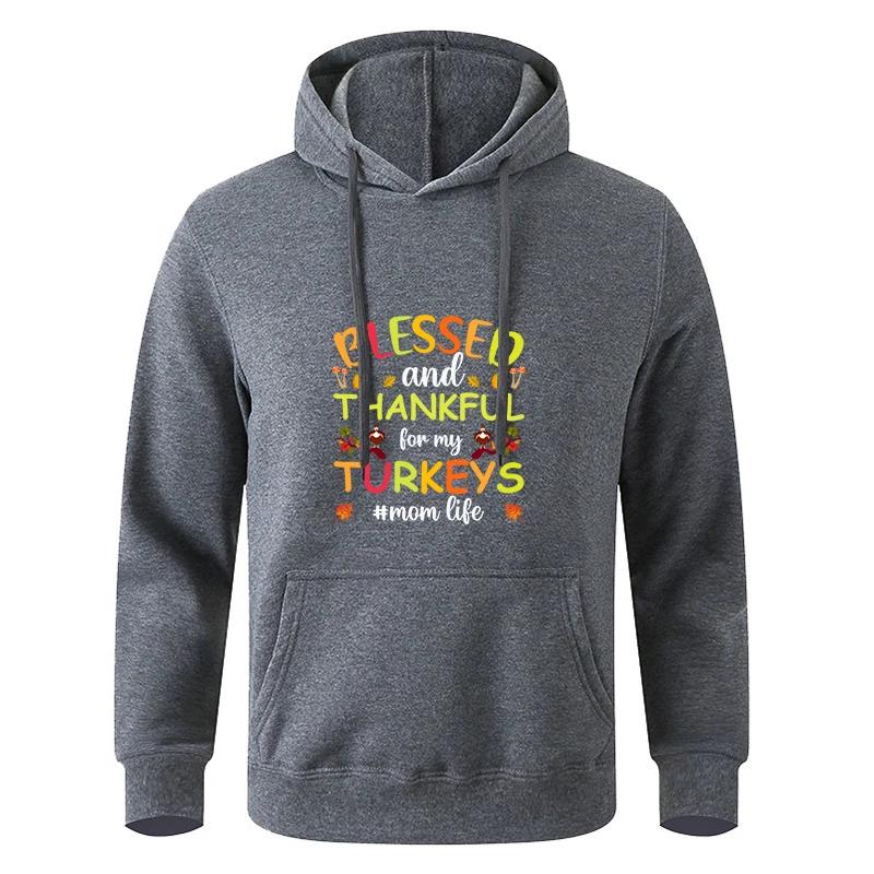 Autumn Hooded Sweatshirt Black Gray Teens Long Sleeve Sportswear Hoodie