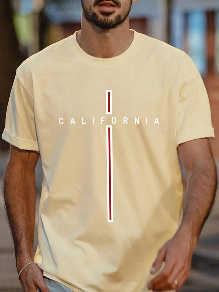 Fashion T-shirt for Men Y2K Tops Brand California Letter Printing T-shirt Summer Short Sleeve Tee Women Fashion Round Neck Tops