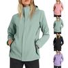 Chaqueta de lluvia de rayas sólidas para mujer al aire libre más impermeable con capucha impermeable a prueba de viento
