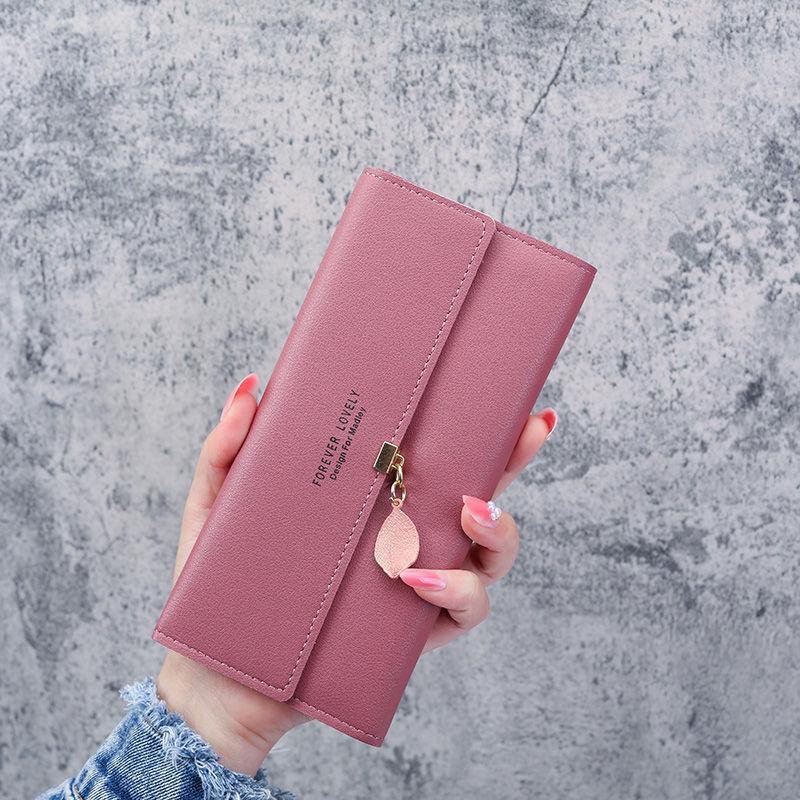 Women's Tri-fold Long Wallet: Student Coin Purse with Multi-Card Slots & Large Capacity