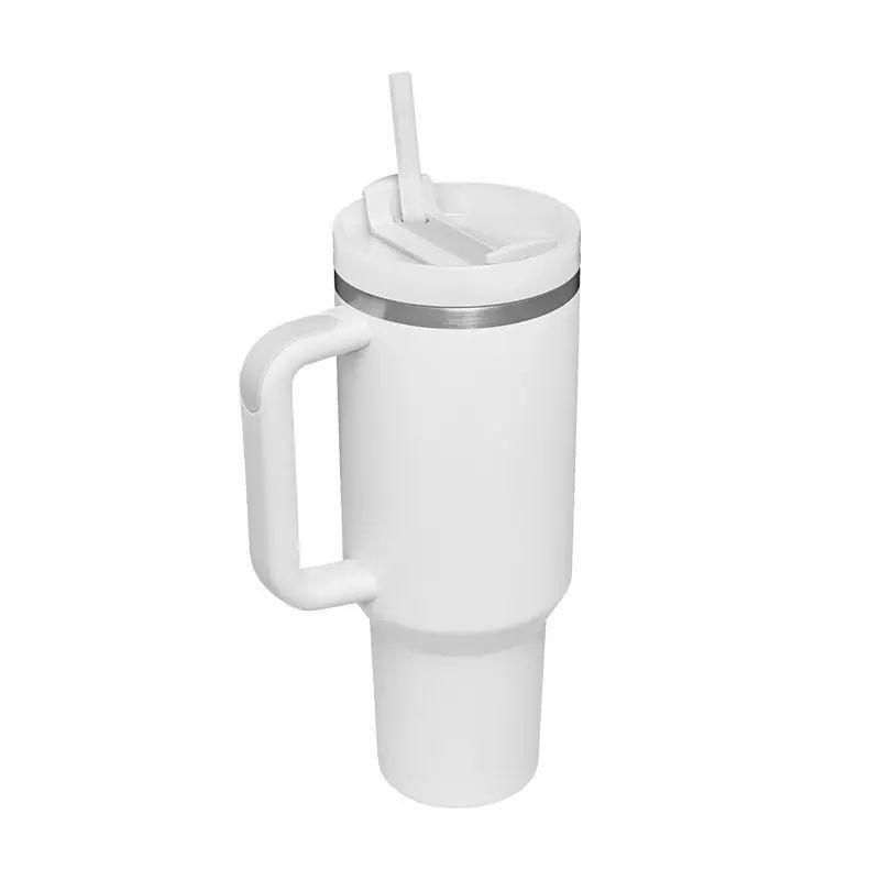 40oz Large Capacity Vacuum Insulated Stainless Steel Travel Mug With Straw Car Office Outdoor Use