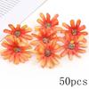Orange Artificial Flowers Heads Silk Fake Flowers for Home Decor Party Marriage Wedding Decoration DIY Wreath Gifts Accessories