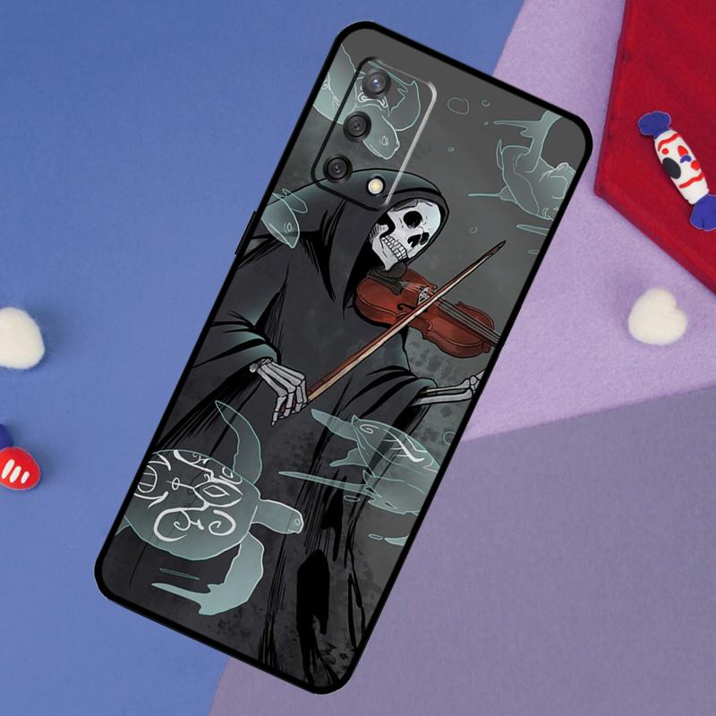 Music Violin Case For Oppo A17 A60 A40 A80 A16 A76 A96 A98 A58 A78 A18 A38 A57 A74 A54 A94 A15 A5 A6 Pro