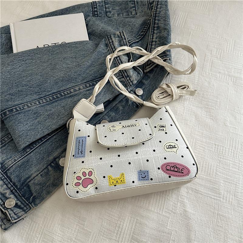 

Summer new retro bag women s large-capacity shoulder bag sweet printed messenger bag casual shopping bag белый